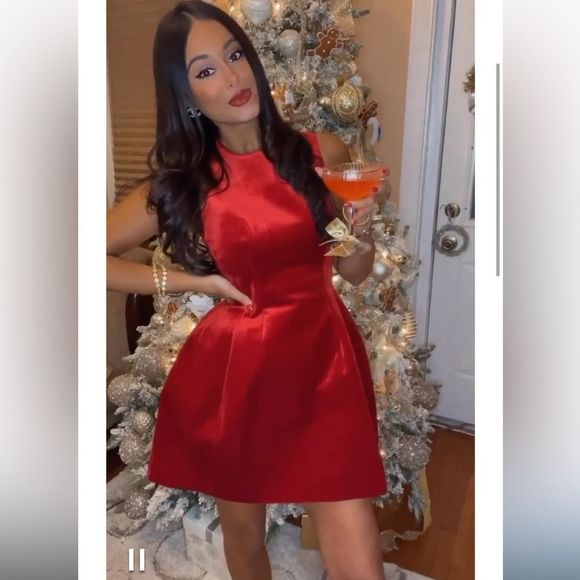 Zara red velvet voluminous mini sleeveless dress - Picture 11 of 11